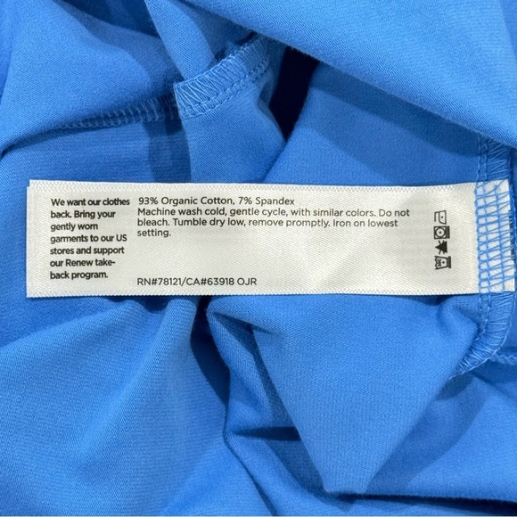 Eileen Fisher XXS Pima Cotton Stretch Jersey Round Neck Dress Calypso Blue NWT - Picture 13 of 13